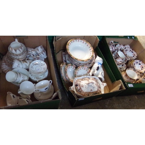 529 - Three trays of china to include: various tea ware, tureens, bowls cups saucers etc.  (3)   (B.P. 21%... 