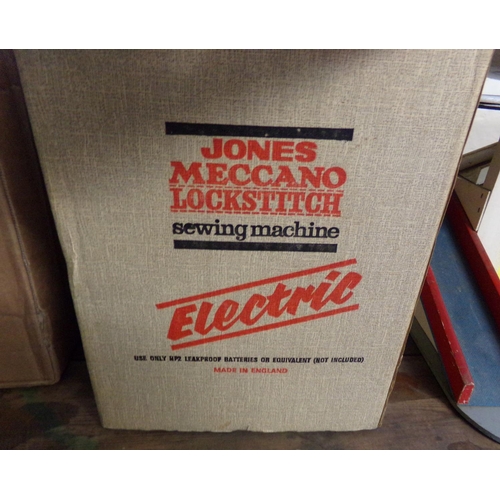 534 - Blue 1960s Jones Meccano walking foot lockstitch sewing machine in original box.   (B.P. 21% + VAT)