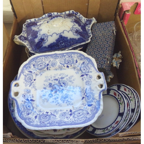 542 - Four boxes of assorted china and glass.  (4)   (B.P. 21% + VAT)