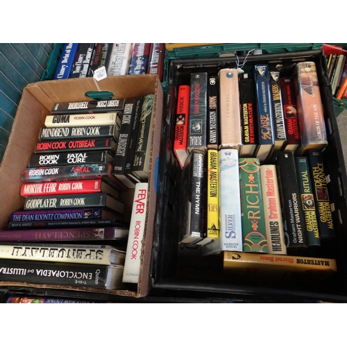 550 - Five boxes of hardback mostly first edition books to include: Robert Rankin; 'Necrophenia' 2008, 'Th... 