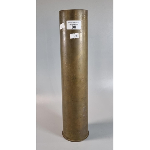 80 - Large brass shell case.  38.5cm approx.   (B.P. 21% + VAT)