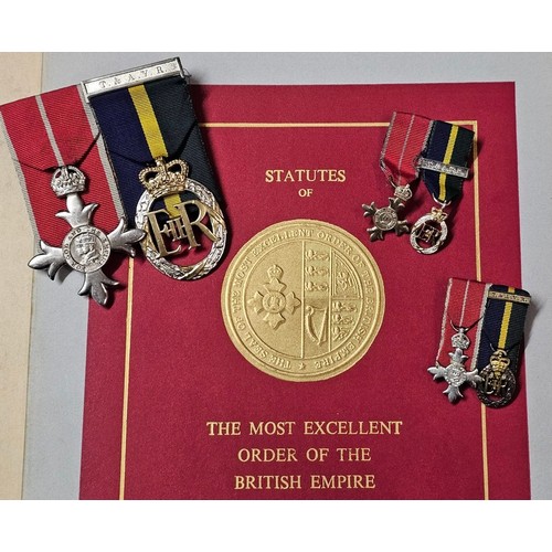 158 - George VI OBE Medal together with Queen Elizabeth II Territorial and Volunteer Reserve Medal, relati... 