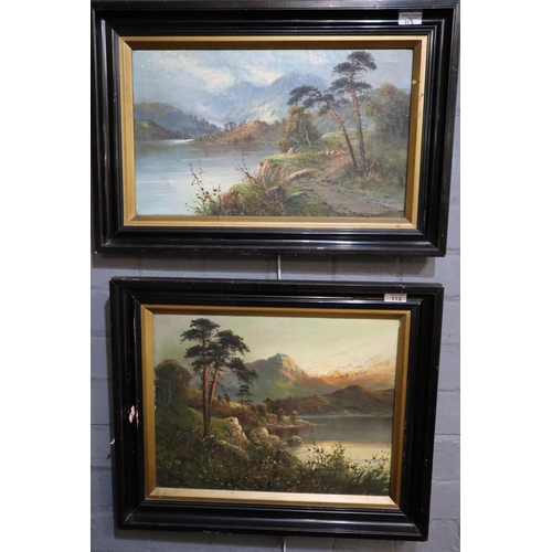 113 - Frank Hider (British 20th century), Scottish Loch scenes, a pair, signed.  Oils on canvas.  37x47cm ... 