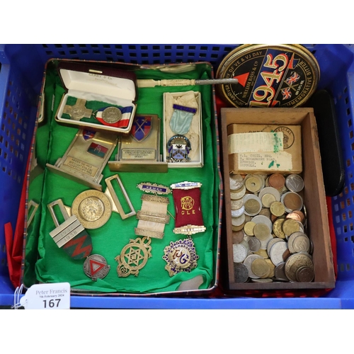 167 - Collection of silver and other items to include: General Service Medal, Safe Driving Competition Awa... 