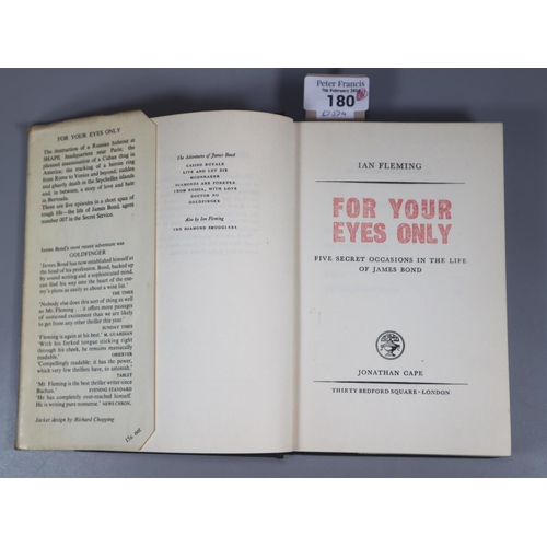 180 - Fleming, Ian, 'For Your Eyes Only', five secret occasions in the life of James Bond, First Edition 1... 