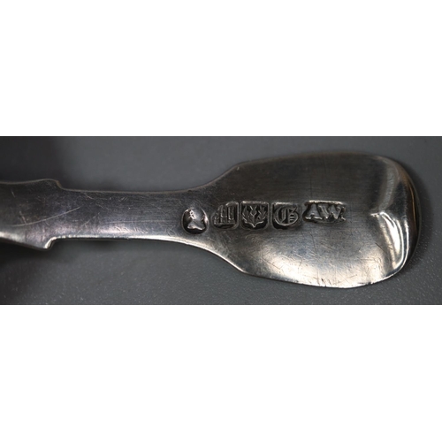 190 - Early Victorian silver caddy spoon, by Andrew Wilkie, Edinburgh 1838.  0.37 troy oz approx.  (B.P. 2... 