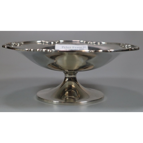 194 - George V silver pedestal dish/tazza, by Elkington & Co Birmingham 1929.  4.55 troy oz approx.  (B.P.... 