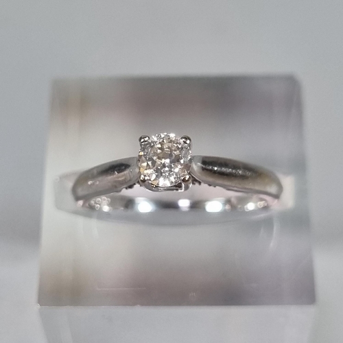 210 - 18ct white gold diamond solitaire ring, 0.4 carat. 3.1g approx.  size I.  (B.P. 21% + VAT)