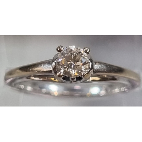 211 - 18ct white gold diamond solitaire ring, 0.30 carat, marked 'Vera Wang Love'.  4.1g approx.  size K. ... 