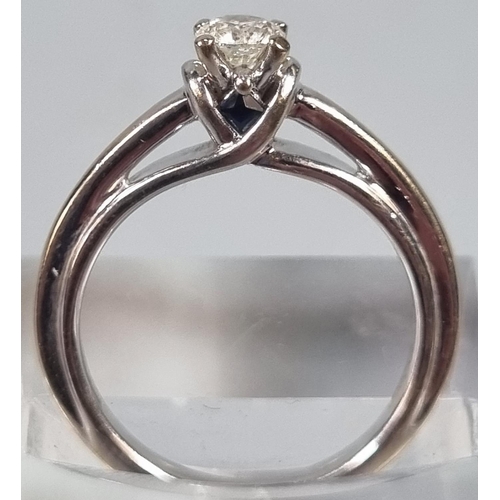 211 - 18ct white gold diamond solitaire ring, 0.30 carat, marked 'Vera Wang Love'.  4.1g approx.  size K. ... 