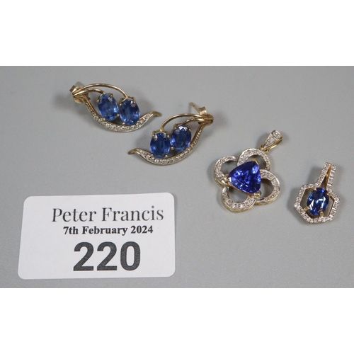 220 - Collection of 9ct and 18ct gold pendants and earrings with two Gems TV Promise Certificates.  (B.P. ... 