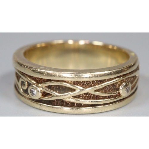 222 - Clogau 9ct gold and diamond wedding band.  5.6g approx.  Size K1/2.  In original box.  (B.P. 21% + V... 