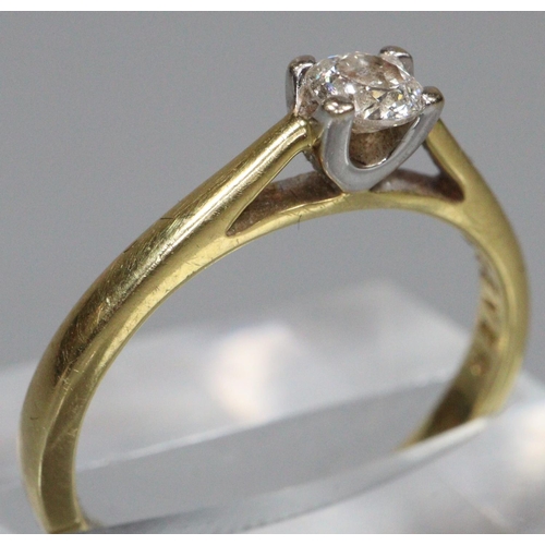 225 - The Forever Diamond, 18ct gold diamond solitaire ring.  0.23 carat, in original box with Gemmologica... 