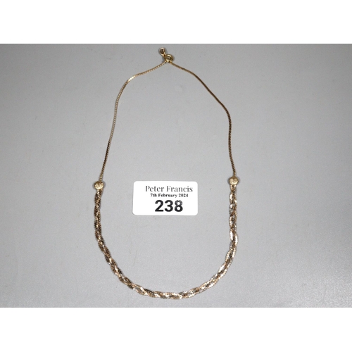 238 - 18ct gold ladies necklace.  5.9g approx.  (B.P. 21% + VAT)