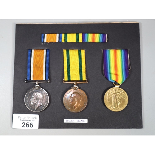 266 - WWI Medal Duo to include: 1914-18 War Medal and 1914-19 War Medal together with a Territorial Force ... 