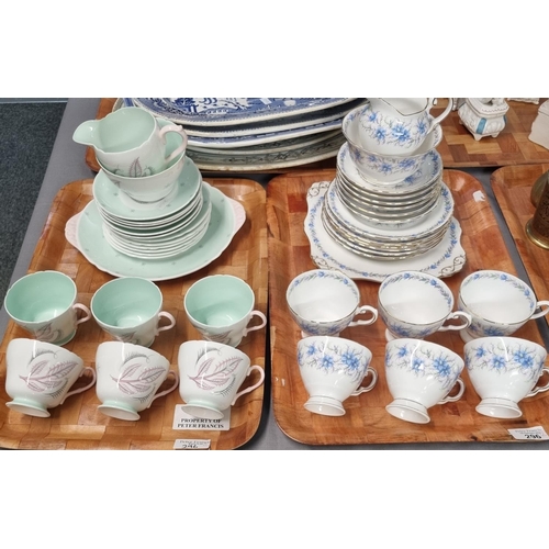 296 - Twenty one piece Shelley fine bone china 'Rhythm' design tea set together with a twenty one piece Tu... 