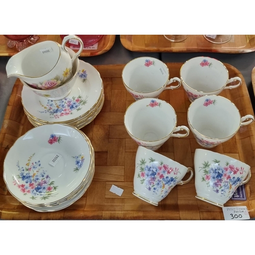 300 - Tray of Royal Albert 'Old Country Roses' tea ware including: teapot, cups and saucers, together with... 