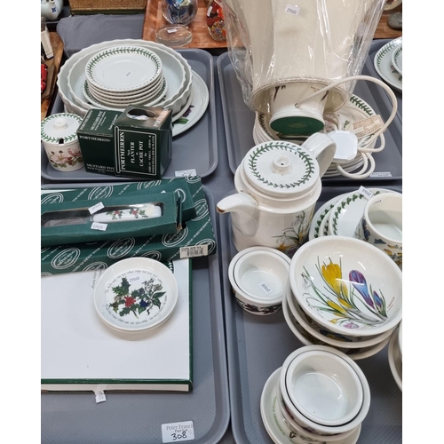 308 - Six trays of Portmeirion Pottery items, varying designs including 'Botanic Garden', 'the Holly and t... 