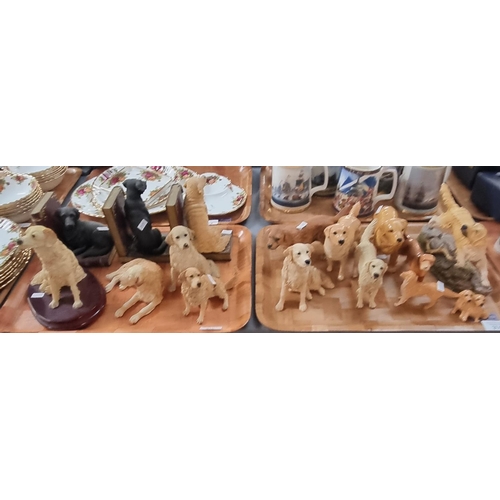 316 - Two trays of ceramic, resin and other Retriever dog studies, some Border Fine Arts, some Beswick etc... 