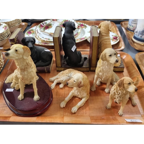 316 - Two trays of ceramic, resin and other Retriever dog studies, some Border Fine Arts, some Beswick etc... 