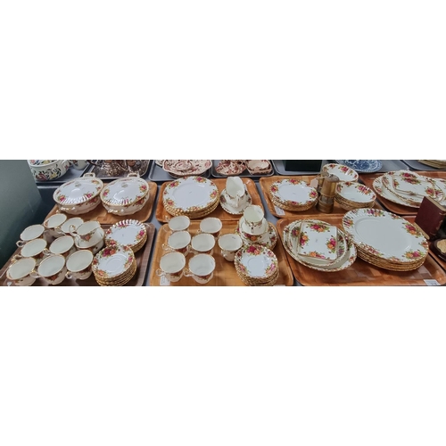 318 - Seven trays of Royal Albert 'Old Country Roses', tea and dinnerware items together with two modern m... 