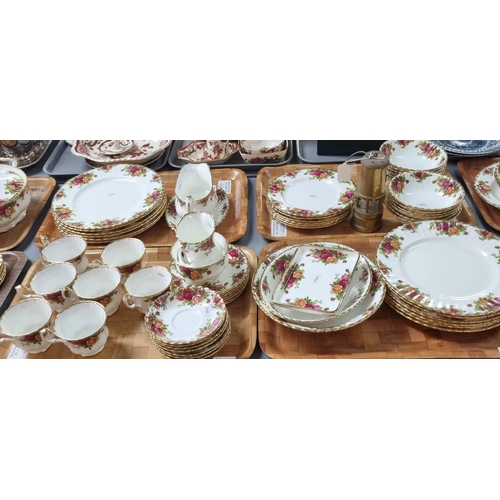 318 - Seven trays of Royal Albert 'Old Country Roses', tea and dinnerware items together with two modern m... 