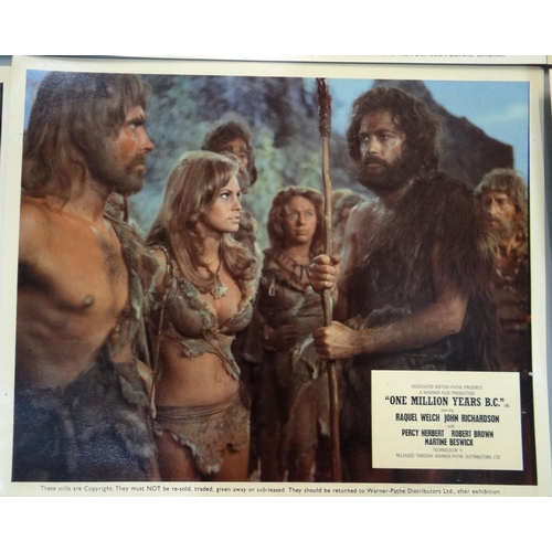 332 - Full set of UK Cinema Front of House film stills/lobby cards relating to 'One Million Years BC' star... 