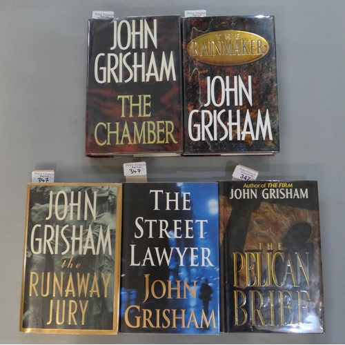 347 - Grisham, John, collection of hardback books to include: 'The Pelican Brief', 'The Street Lawyer', 'T... 