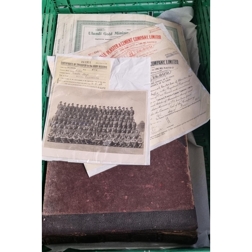 373 - Collection of ephemera to include: Encyclopedia Britannica of Maps, Certificate of Transfer to the A... 