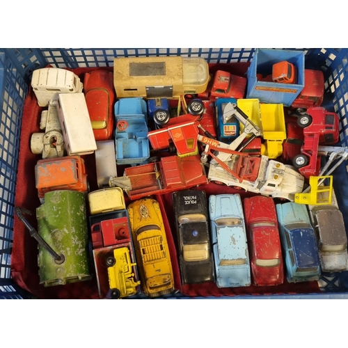 388 - Collection of Dinky, Corgi and other playworn diecast model vehicles to include: Dinky Cortina, Volv... 