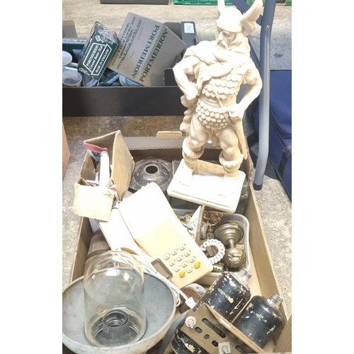 397 - Collection of oddments to include: telephone, lighting, mincer, statue etc.  (B.P. 21% + VAT)