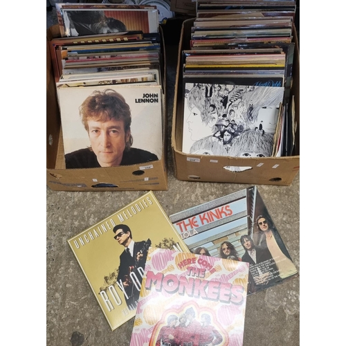 398 - Two boxes of vinyl LPs to include: 'The John Lennon Collection', orchestral, classical, The Kinks 'L... 