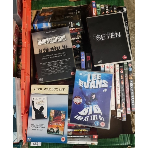 426 - Two boxes of VHS video films to include: 'The Bone Collector', 'Indecent Proposal', 'A Civil Action'... 