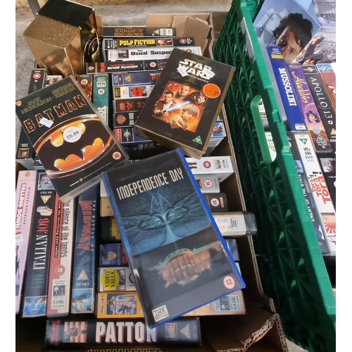 429 - Three boxes of VHS video tapes to include: to include 'Batman', 'Star Wars', 'the World at War' etc.... 