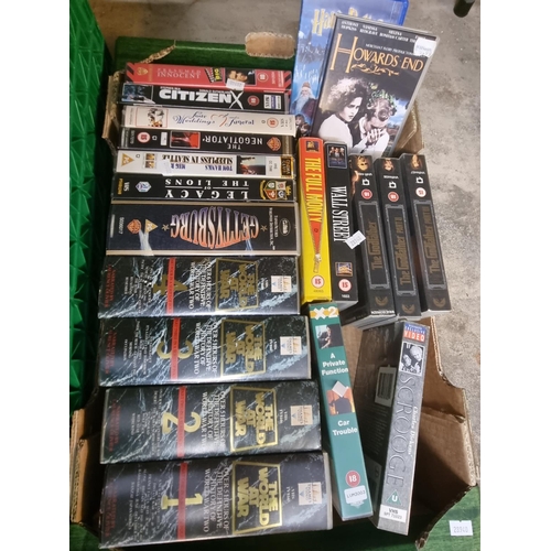 429 - Three boxes of VHS video tapes to include: to include 'Batman', 'Star Wars', 'the World at War' etc.... 