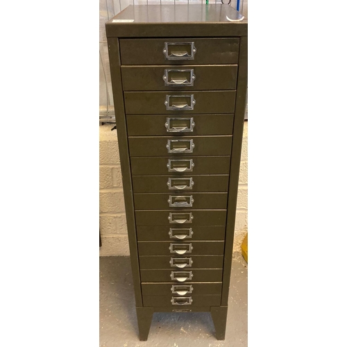 454 - Metal multi-drawer filing cabinet.  29cm wide approx.  (B.P. 21% + VAT)