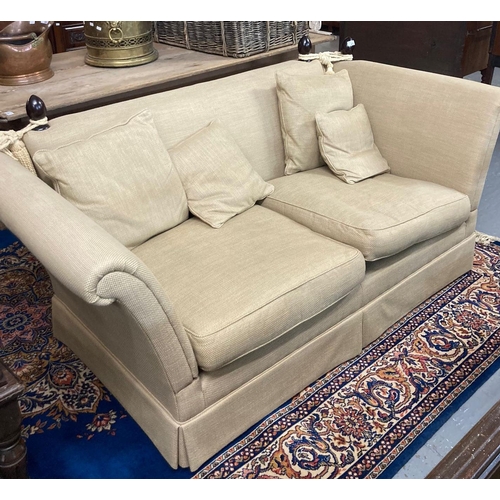 478 - Good quality modern Laura Ashley Knowle type drop arm sofa (Langham range), with Dalton textured fab... 