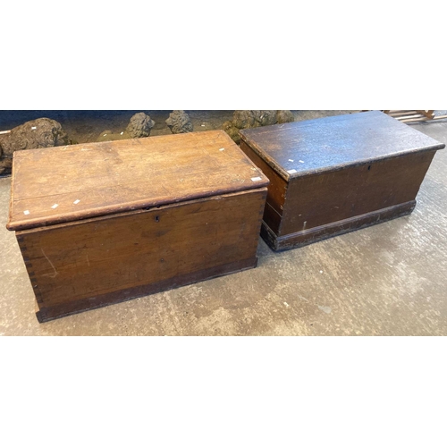 517 - Two 19th century pine artisans chests.  92cm and 94cm wide approx.  (2)  (B.P. 21% + VAT)