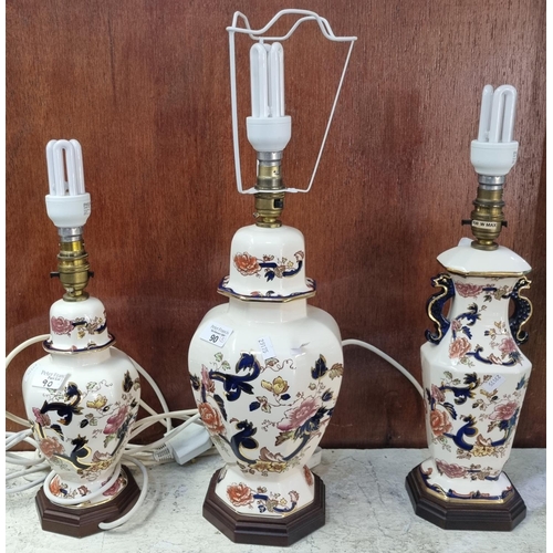 90 - Three Masons 'Mandalay' table lamps.  (3)    (B.P. 21% + VAT)