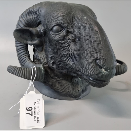 97 - Bronze Ram's head wall plaque.   (B.P. 21% + VAT)