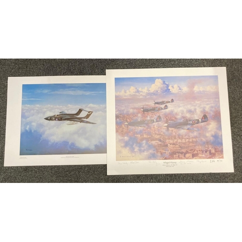 109 - After R Belling, 'Winged Victory', limited edition coloured aviation print of Johnnie Johnson's '125... 