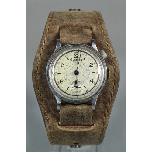 206 - Vintage Breitling chronograph wristwatch, with single button sweep seconds hand and additional small... 