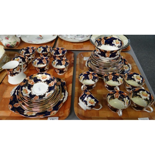 371 - Two trays of Royal Albert Crown china 'Heirloom' design teaware to include: teacups and saucers, sug... 