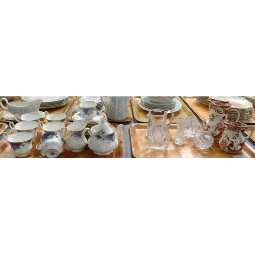 381 - Tray of Royal Albert 'Moonlight Rose' design teaware to include: small teapot, teacups and saucers, ... 