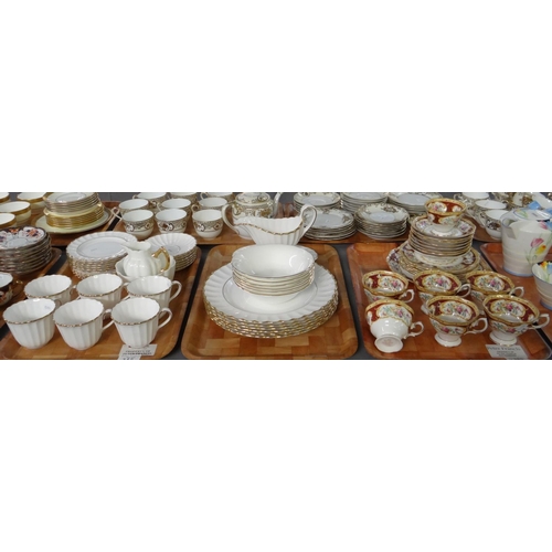 385 - Five trays of china to include: Royal Albert 'Lady Hamilton' design part teaset, Spode 'Midas' desig... 