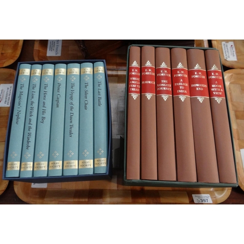 397 - Two cased sets of Folio Society books; one seven book set of Lewis C.S; Narnia series and a six book... 