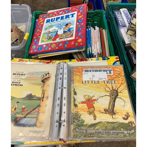 445 - Box of Rupert bear books to include: 'Rupert and the Pirate Treasure', Suprise lift up flap book, 'N... 