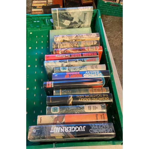 450 - Four crates of books, mostly hardback first editions to include: Grisham; John; 'Sparing Partners', ... 