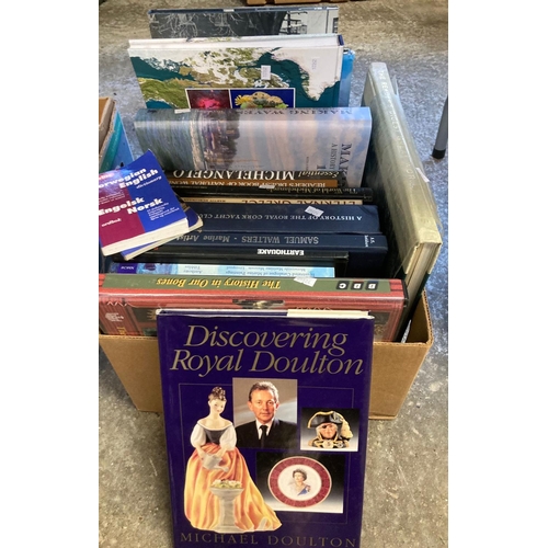 460 - Box of reference and non-fiction books to include: 'Discovering Royal Doulton', 'The Readers Digest ... 