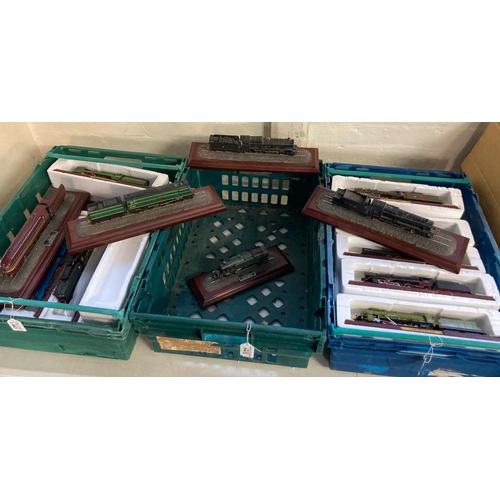 463 - Three boxes of OO gauge Country Artists and other locomotives to include: Black Fives, Clovelly, Kin... 